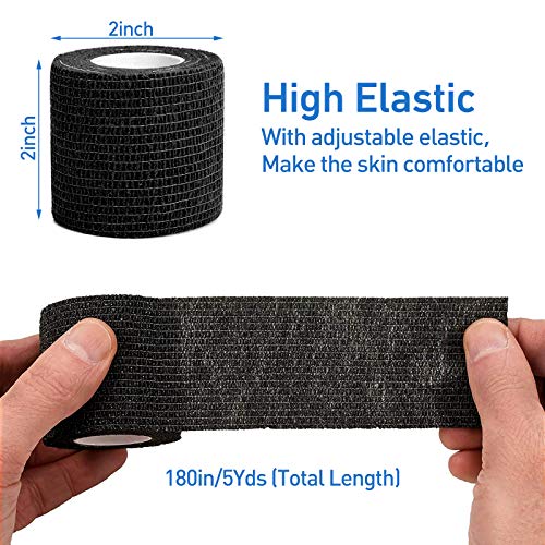 12 Pack Self Adherent Cohesive Wrap Bandages 2”Wide, 5 Yards All