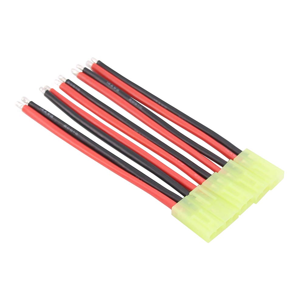 BDHI 5pcs compatible with Micro Mini Tamiya Female Connector Adapters Wire with 10cm 14awg Silica Gel Cable(BDHI-49)