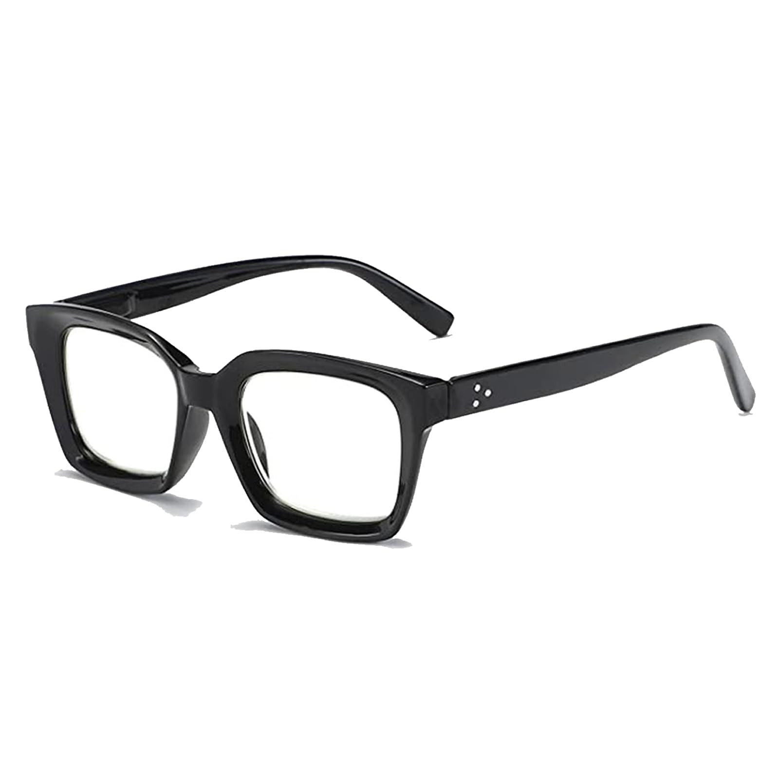 Hubeye Retro Oversized Large Frame Reading Glasses for Women Men Black Square Fashion Oprah Style Blue Light Blocking Computer Reader (Black, 0.00) — image 1