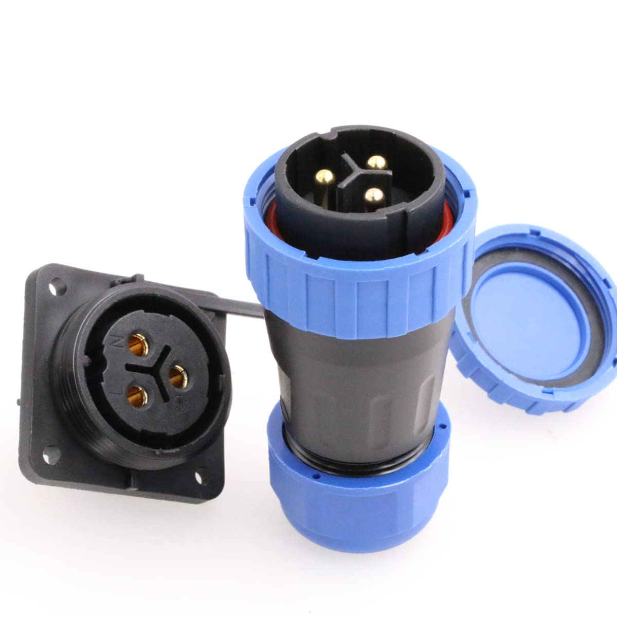 Eonvic TY28 Aviation Plug and Socket Quick Disconect Waterproof Panel Mount Wire Connector Plug and Femae Socket (TY28-3Pin)