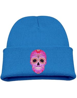 Sugar Skull Floral Color Kid's Hats Winter Funny Soft Knit Beanie Cap, Unisex