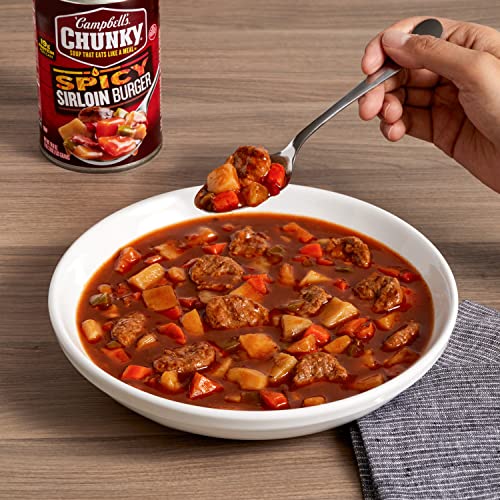 Campbell's Chunky Soup, Spicy Sirloin Burger Soup, 18.8 Oz Can (Case of