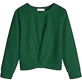 Arshiner Girls Casual Twist Front Lightweight Sweatshirt Tie Dye Printed Long Sleeve Crop Tops Pullover