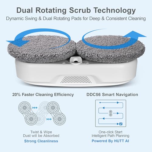 HUTT DDC56 Window Cleaning Robot Double Beam with Ultrasonic Spray Function, Electric Window Cleaner Remote Control with Dual Water Tank, Window Edge Detection