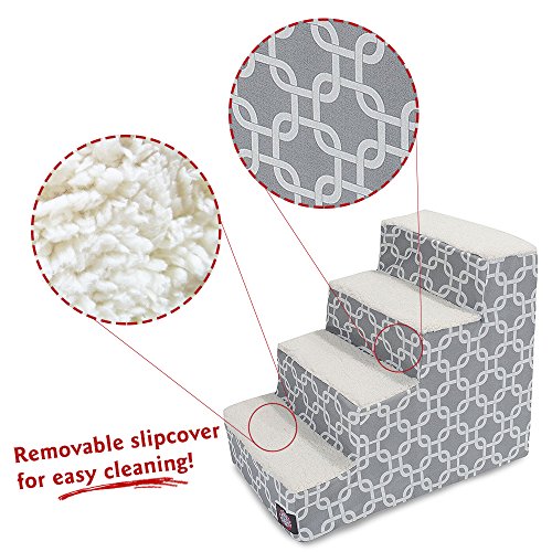 Majestic Pet Portable Pet Stairs Soft Sherpa Foam Feeling Step