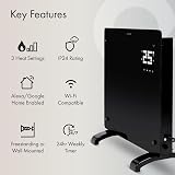 Devola Designer WiFi Glass Panel Heater 2500W with Timer Thermostat Remote view 2