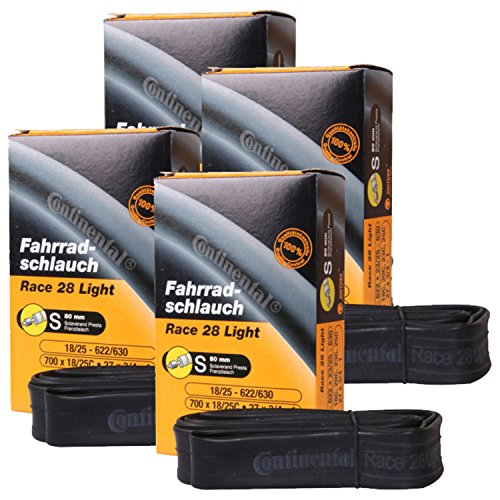 Continental (4) Tubes 700x18-25 Presta Valve 80mm Light in Oman