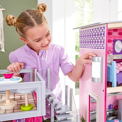 KidKraft Uptown Wooden Modern Dollhouse with Lights & Sounds, Pool and
