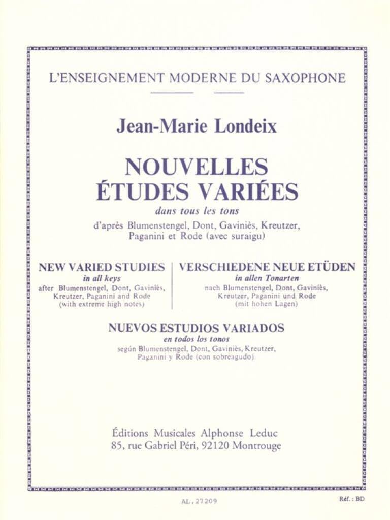 Jean-Marie Londeix - Nouvelles Études Variees, pour Saxophone