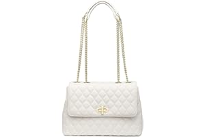 ER.Roulour Quilted Crossbody Bags for Women, Trendy Roomy Shoulder Handbags with Flap Gold Hardware Chain Purses Shoulder Bag