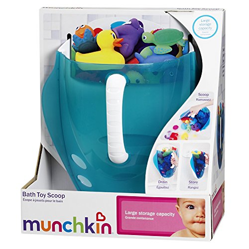 Munchkin Scoop Drain and Store Bath Toy Organizer, Blue