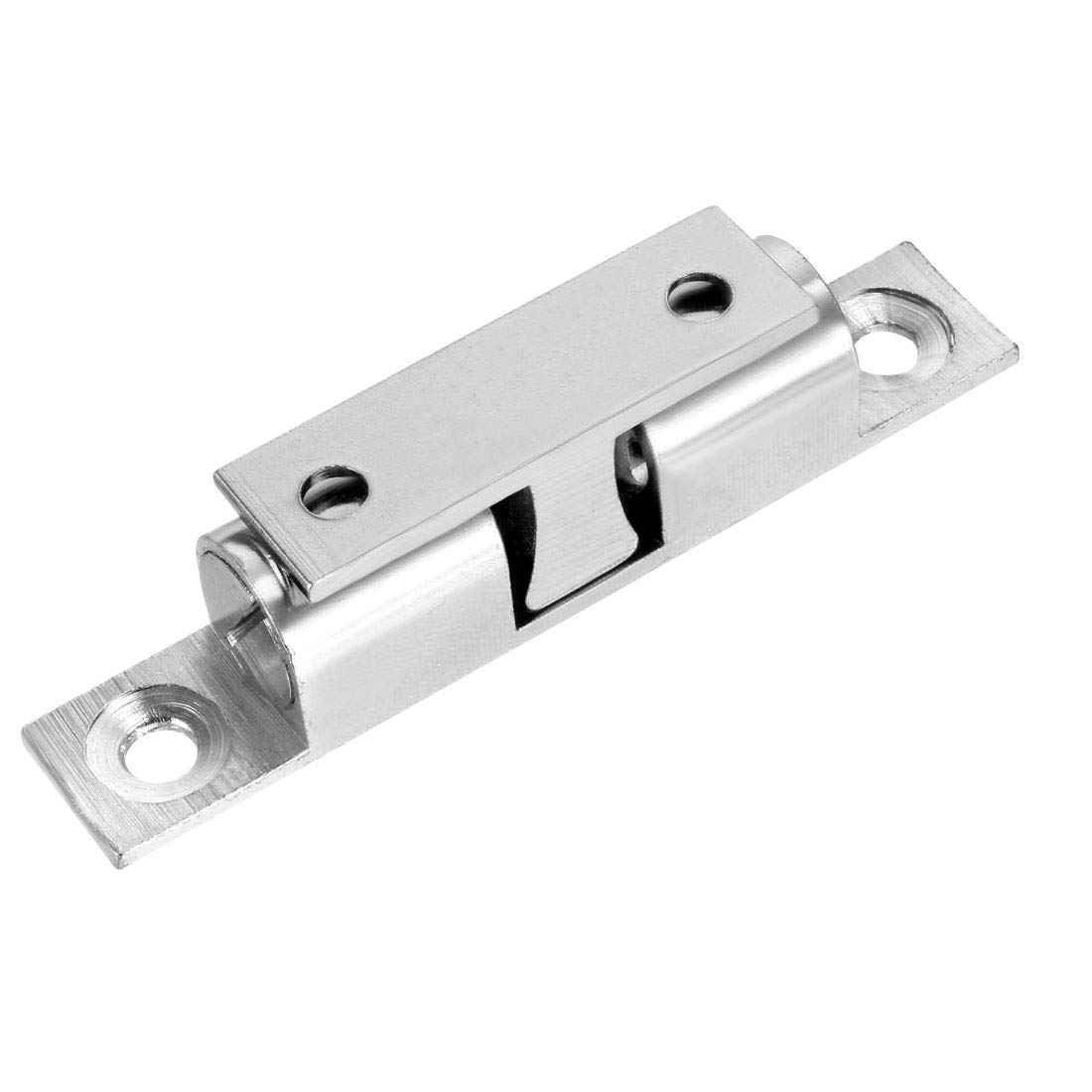Sourcingmap Cabinet Door Closet Brass Double Ball Catch, Tension Latch 70mm Length Silver Tone