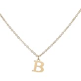 Rosoz Gold Initial Necklaces for Women, 18K Gold Plated Dainty Letter Necklace Tiny A-Z Pendant Choker Necklace Trendy Fashion Personalized Gift Monogram Name Necklace Jewelry Necklace for Women Gift