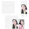 Baskiss 100 Packs Photocard Sleeves, 58 x 89 mm Kpop Ultra Clear and Thick Sleeves Idol Photo Cards Protector Trading Cards Shield Cover (Ultra Clear, Sealable)