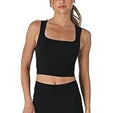 NIKIBIKI Women Seamless Clean Line Square Neck Crop Top, Made in U.S.A, One Size
