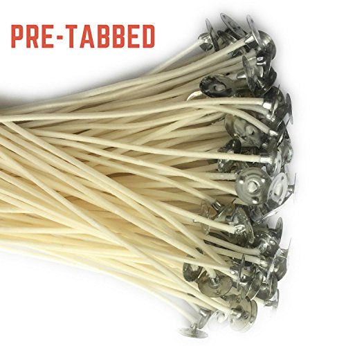 Candle Wicks for Making Soy Candles 60 Pieces, 6" Length, Slow Burn
