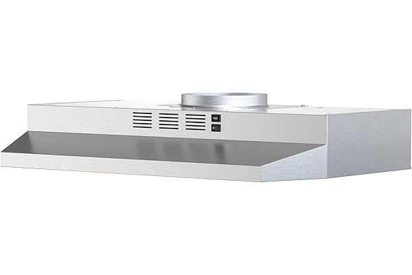 FIREGAS 30 inch Range Hood Ducted/Ductless Convertible Stainless Steel Range Hood with Rocker Button Control, 2 Speed Exhaust