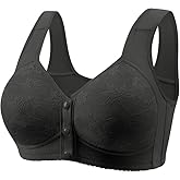Daisy Lace Bras for Women Front Closure No Underwire Comfort Senior Wireless Snap Closing Bra