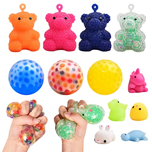 Sensory Stress Balls Pack Set Squeeze Bear Squishy Ball Fidget Toys12pcs Anxiety Relief Calming