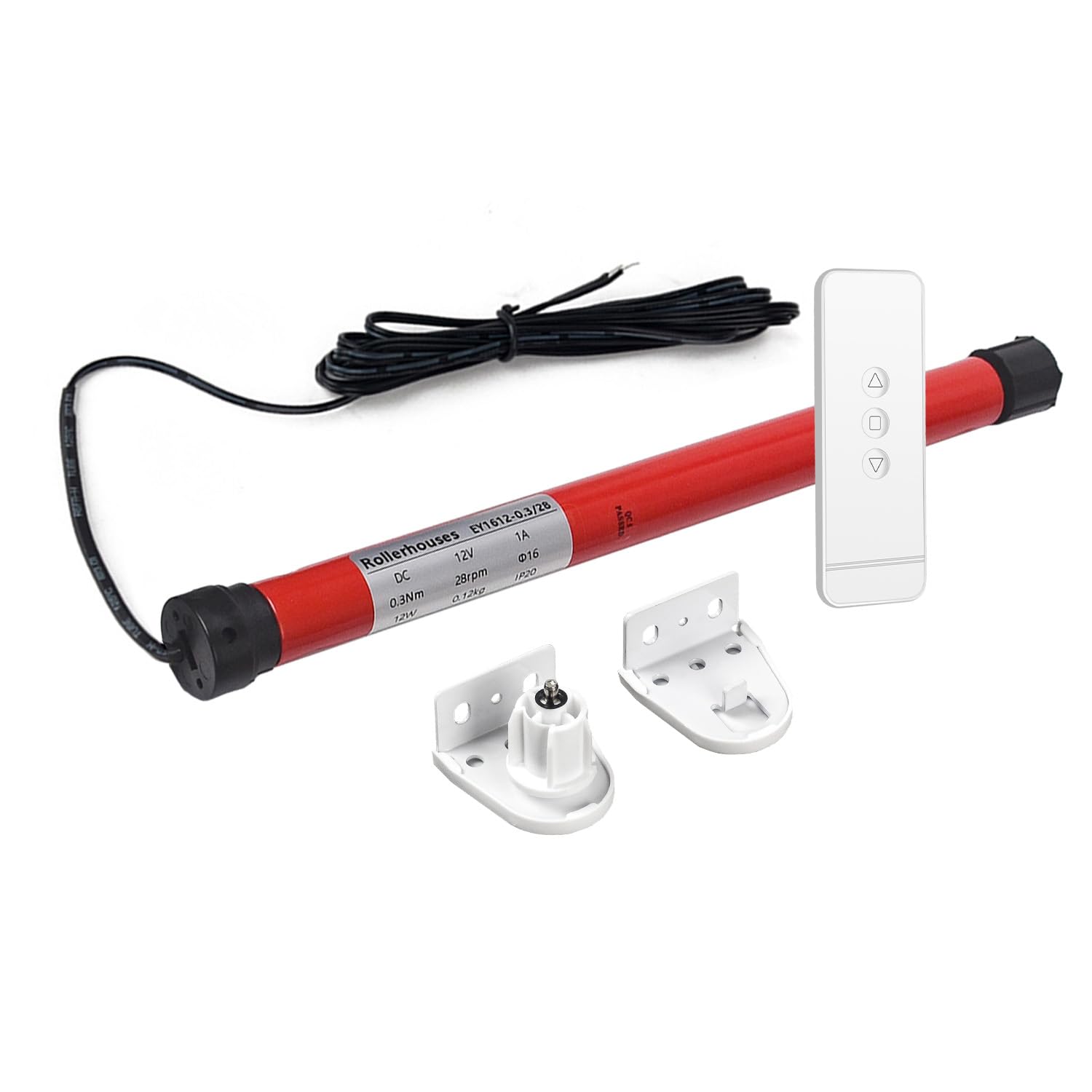 12V Roller Shade Motor - Smart Wired Mini Blind Motor for 25mm/28mm Tubes | 4.4Lb(2kg) Capacity | DC Power Only, Low Voltage, No Battery Includes Adapters & Brackets