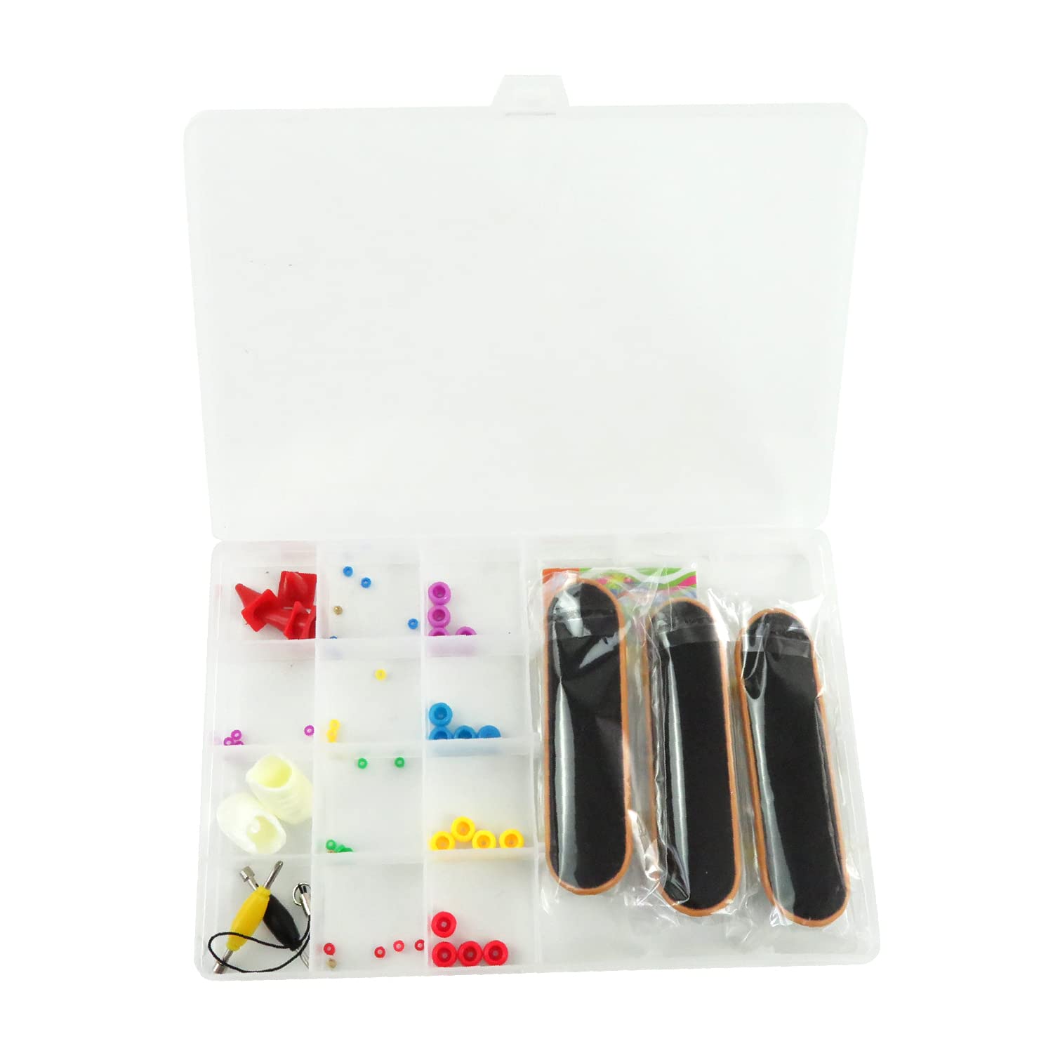 RemeeHi Kids DIY Fingerboard Toy with Nuts Trucks Tool Kit Basic Bearing Wheels Obstacles All Packaged in Plastic Box