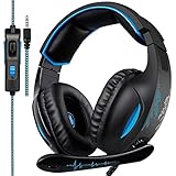 Sades SA816 Gaming Headset Over Ear Stereo Headphones with Noise Isolation Mic and Soft Memory Earmuffs for Playstation 4 PC Mac Laptop …