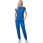 Eipnare Scrubs Set for Women Medical Uniform Nurse Suit, Anti-Wrinkle Scrub Top Jogger Pant&11 Pockets,4 Way Stretch Workwear