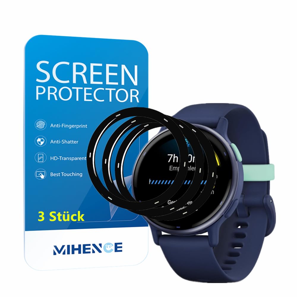 MIHENCE Screen Protector Compatible with Garmin Vivoactive 5, 3D Full Cover TPU HD PAMA Screen Protector Compatible with Vivoactive 5 Smartwatch [Pack of 3]