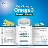 Nu U Nutrition Omega 3 2200mg & Vitamin D3 2000IU - 250 Softgels view 9