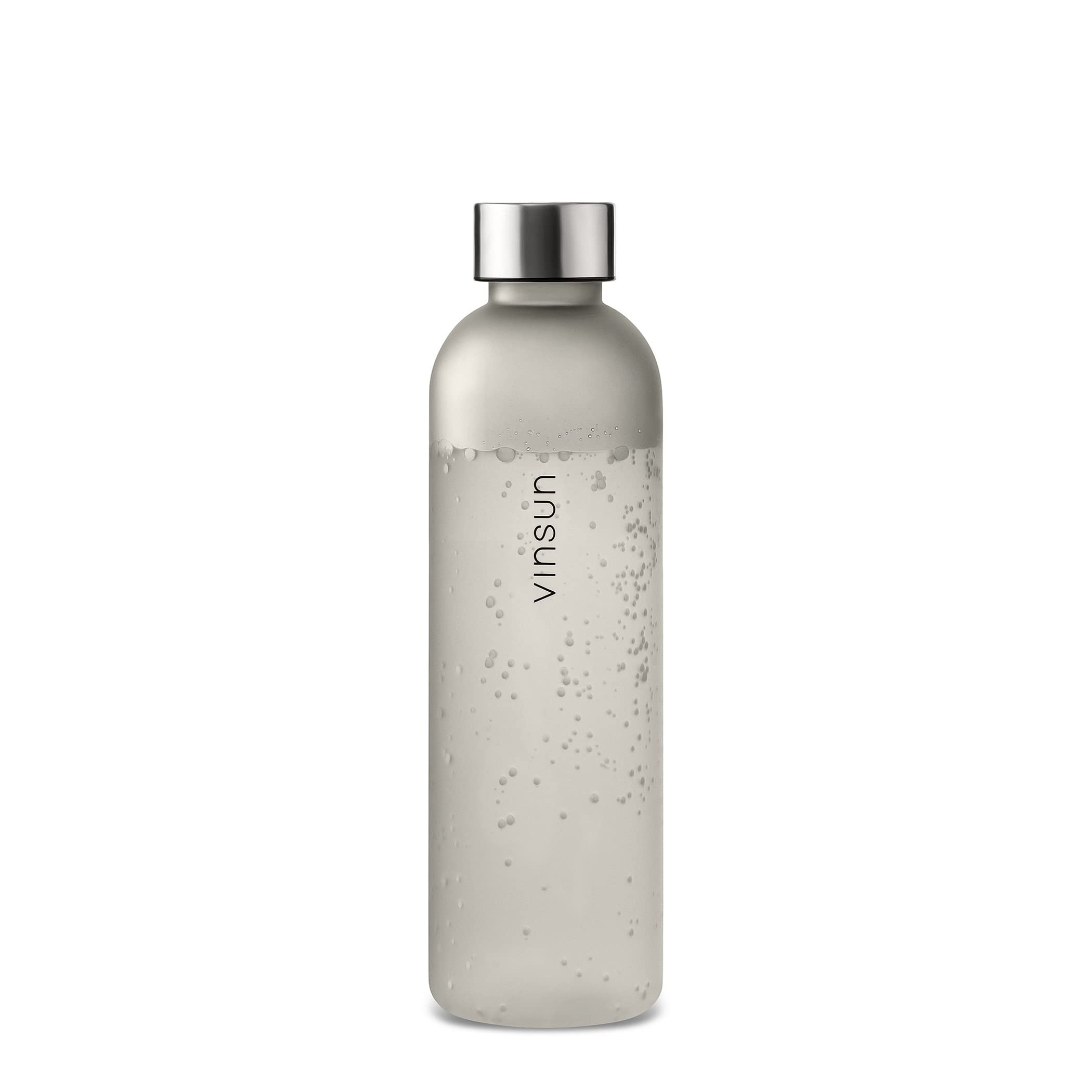 VINSUN Water Bottle 650ml Grey, Leak-proof Water Flask - BPA free, Eco-friendly, Tritan - Reusable Drinks Bottle for Sports, Gym, Travel, School, Cycling, Running, Work