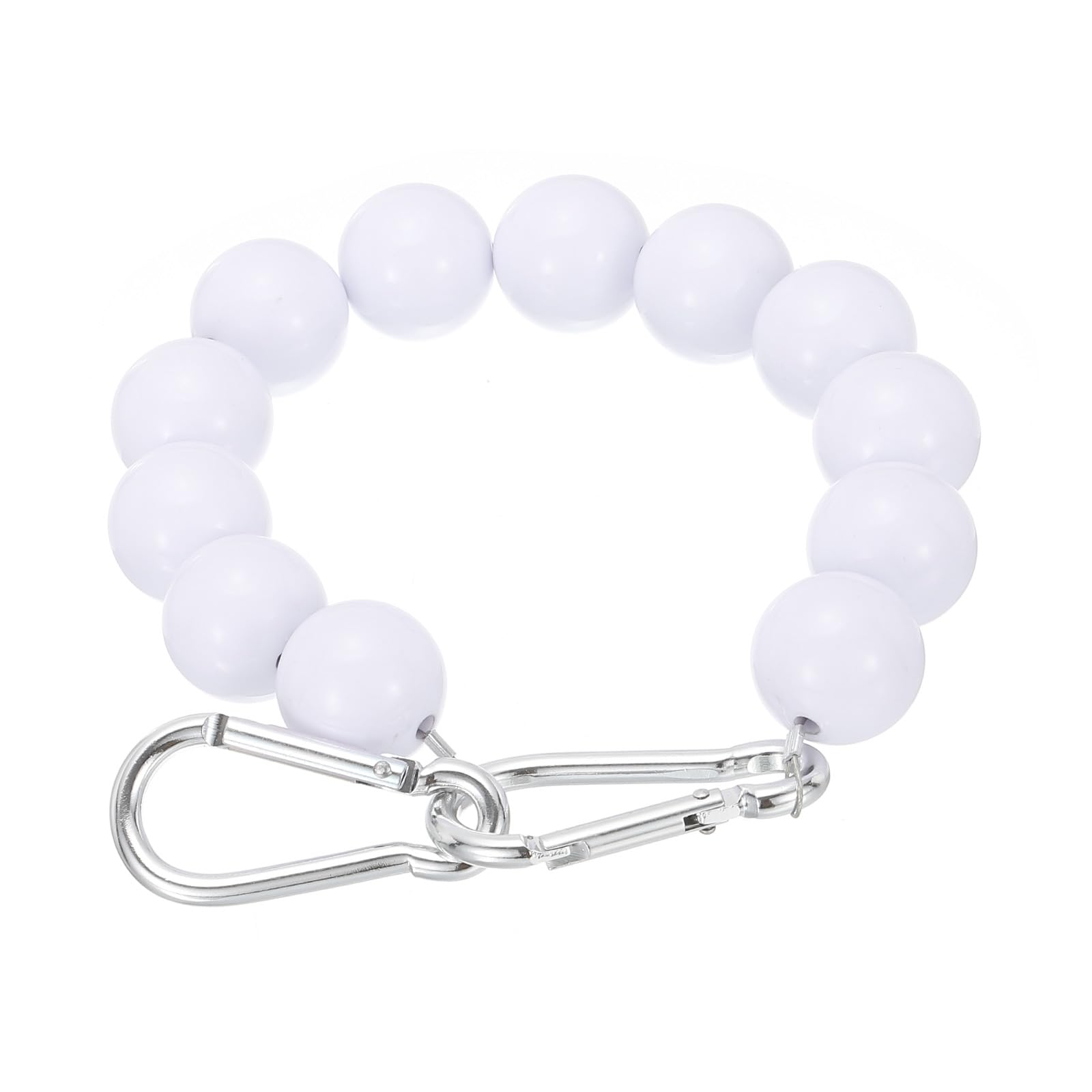 PATIKIL Flagpole Retainer Ring Flag Pole Accessories, Flag Beaded Mount Ring Keep Flag Close to Pole Weight with Stainless Steel Cable for Indoor Outdoor Flagpole, White, 3"