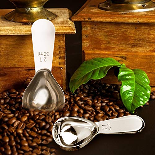 KONUNUS 3 Piece Stainless Steel Coffee Scoops Short Handle Scoop Coffee Scoop Tablespoon