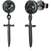 KoyeKei Black Dangle Drop Earrings 925 Sterling Silver Turquoise Earrings Jewelry Gifts for Women Men
