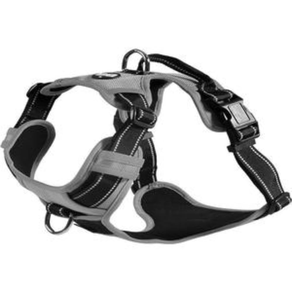 Bobby Rando Walk - Dog Harness, Dog Harness Medium Small Large Dog in Nylon, Safe, Comfortable, Reflective, Adjustable, Grey, xL/53-82x2,5 CM