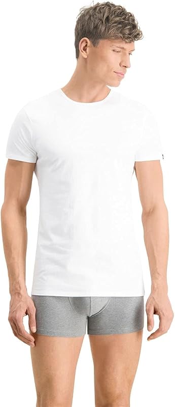 Homme Puma Basic Lot de 2 T-shirts À Col Rond pour Homme Sous vêtement, Blanc., XL EU