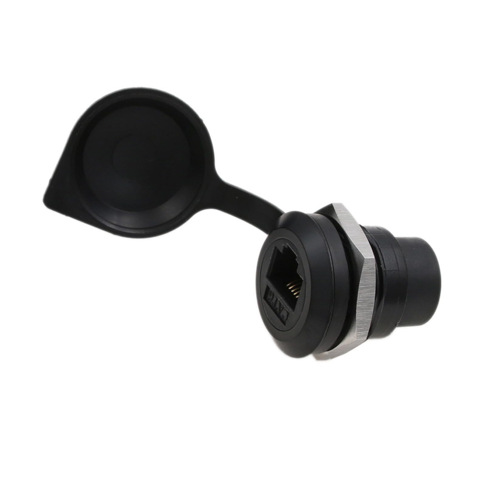 HangTon RJ45 Coupler Cat6 Cat5e Ethernet Network Waterproof Circular Connector, Inline Cable Chassis Panel Socket Female to Female Extension, IP65 Bulkhead Pass-Through