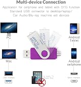 BORLTER CLAMP 32GB USB Flash Drive OTG Micro USB Swivel Thumb Drive Purple view 2