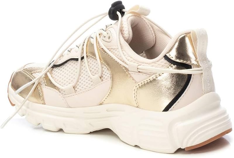 - Zapatilla Mujer Oro - Calzado Cómodo y Versátil - Moda Casual - Modelo 14405202 (Talla 38)