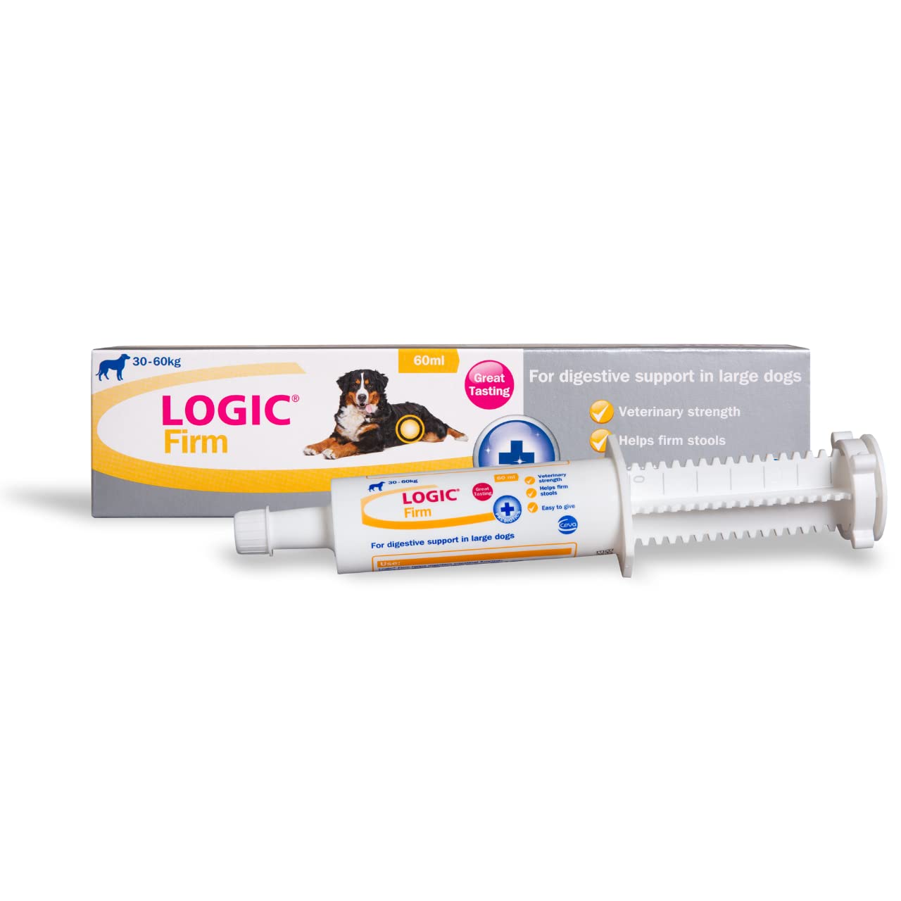 Logic Firm Digestive Support | Dog Diarrhea Aid | Dog Support For Upset Stomach | Dog Diarrhea Paste | Logic Firm Paste For Large Dogs | Gut Probiotics For Dogs | Tummy Settlers For Dogs | 60ml