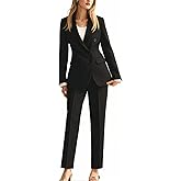 Botong Double Breasted Office Lady Suit 2 PC Slim Fit Business Outfit for Work Professional Peak Lapel Prom Suit