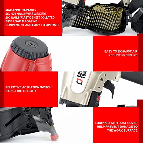 CN565B Coil Siding Nailer Kit - Pneumatic Siding Nail Gun For Siding, Sheathing, Fencing, And Roof Decking - 1-1/4-inch To 2-1/2-inch Nails In Dubai - UAE | Siding Nailers - View #2