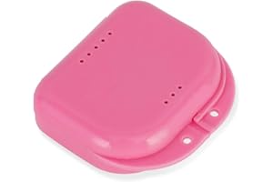 Annhua Retainer Case with Vent Holes, Travel Plastic Mouth Guard Case Box, Slim Orthodontic Retainer Container Storage for Br