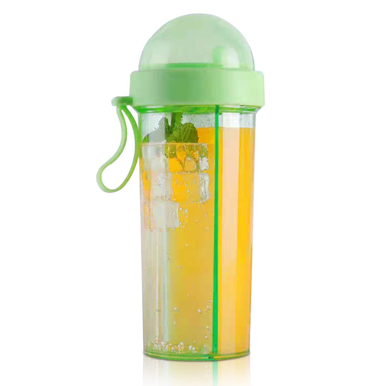 HERCHR 600ml/21oz Sports Water Bottle Dual-Use Bottle,Portable Two Straws Drink Cup,Portable Two Straws Couple Water Bottle for Running Climbing Gym Cycling Hiking Mountaineering