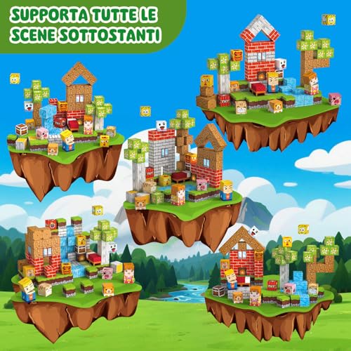 Crifeton Costruzioni Magnetiche per Bambini 100 PCS 2CM 3+ Giochi Cubi Magnetici Blocchi Magnetic Building Blocks Giocattoli Montessori a Partire da 3 4 5 6 7 8 9 10 11 12 Anni Regali di Compleanno