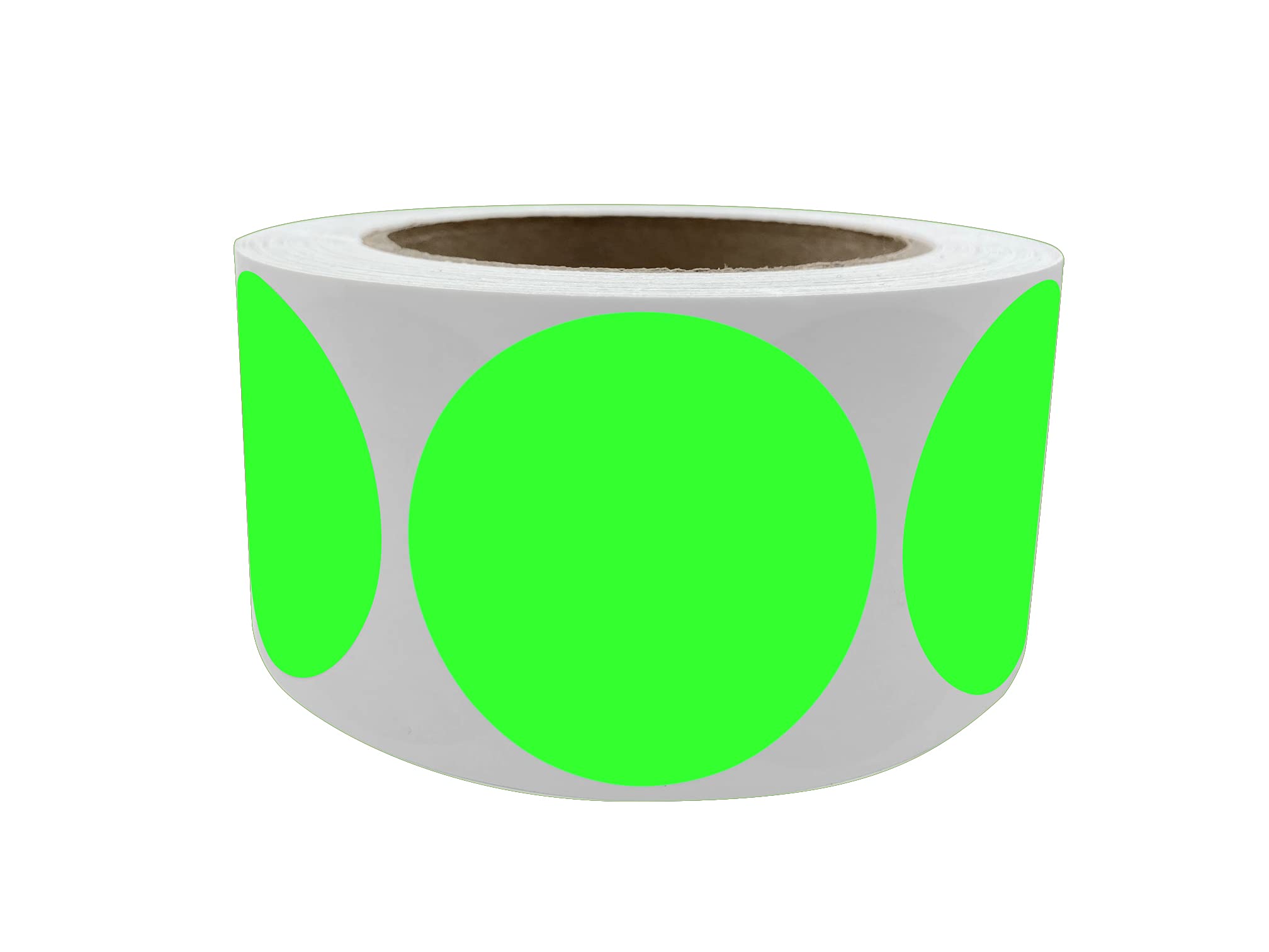 Royal Green Colored Dot Stickers 2 Inch Roll Fluorescent Labels in Green 5CM (50MM) 600 Pack