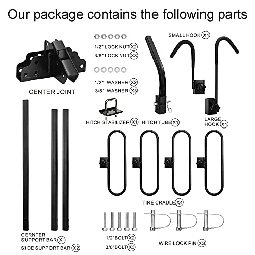 EDOSTORY Hitch Mount Bike Rack, Tray Style Carrier Rack 2 Bicycle Rack