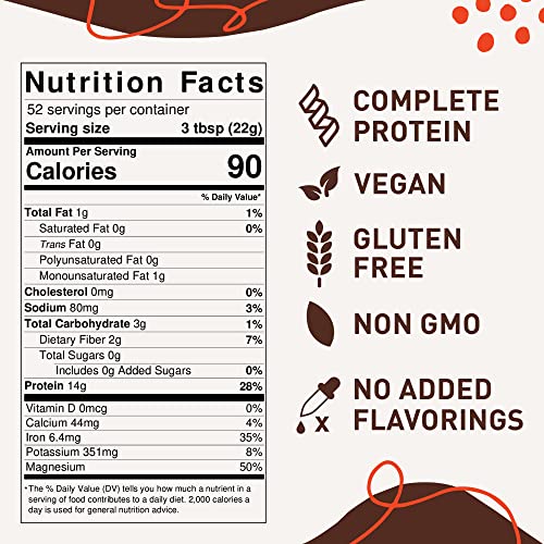 100 PlantBased Chocolate Hemp Protein Powder, 40oz, High Protein