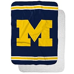 University of Michigan Primary Logo Stripes Sherpa
