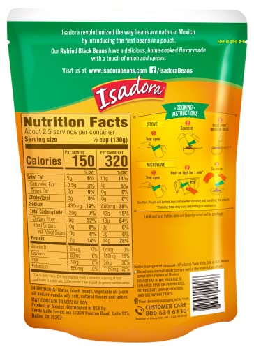 ISADORA BLACK REFRIED BEANS 12.3 OZ (PACK OF 1)