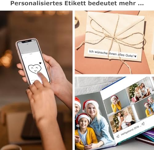 E10 Etikettendrucker mit Bluetooth und Endlosetiketten, Schwarz